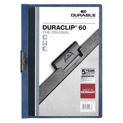 Durable DURACLIP 60 Sheet Document Clip File Folder - 25 Pack - A4 Dark Blue