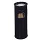 Durable Round Metal Waste Bin with Integrated Sand Ashtray - 17L - Black