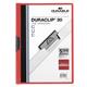 Durable DURACLIP 30 Sheet Document Metal Clip File Folder - 25 Pack - A4 Red a