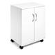 Durable 2 Door Office Filing Storage Trolley on Wheels - 75cm White