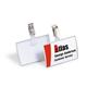 Durable CLICK FOLD Clip Name Tag Badge Holders + Inserts - 25 Pack - 54 x 90mm