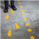 Durable Heavy Duty Adhesive Floor Marking Foot Shape - 5 Pairs - Yellow