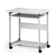 Durable Adjustable Mobile PC Computer Desk Workstation Trolley on Wheels - Grey