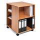 Durable 6 Shelve Office Filing Storage Trolley on Wheels - 75cm Beech