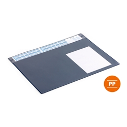 Durable Calendar Desk Mat Clear Overlay Notes Protector Pad - 65x48 cm - Blue