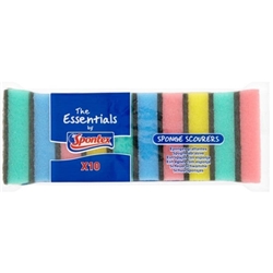 Essentials Assorted Sponge Scourers (Pack of 10)