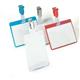 Durable Clip Name Tag ID Badge Holders + Cards - 25 Pack - Vertical 90 x 60mm