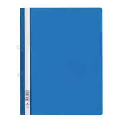 Durable Clear View Project Folder Report File + Filing Strip - 25 Pack - A4 Blue