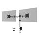 Durable SELECT Monitor Mount Desk Clamp for 2 Screens - 13 - 27in - Gloss Silver