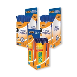 Bic Cristal Ballpoint Pen Medium Blue Pack of 50 8373602 x2 + FREE Bic Ecolutions Blue Pens