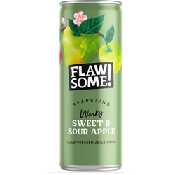 FLAWSOME! CAN - SWEET & SOUR APPLE - LIGHTLY SPARKLING JUICE - 24X250ML