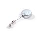 Durable Secure Retractable Chrome Badge Reels for ID & Keys - 10 Pack - Silver