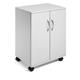 Durable 2 Door Office Filing Storage Trolley on Wheels - 75cm Grey