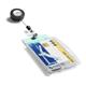 Durable Enclosed 2 Card Badge Reel Security Pass ID Holders - 25 Pack - Clear