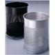 Durable Round Metal Perforated Waste Bin - Scratch Resistant Steel - 15L Black