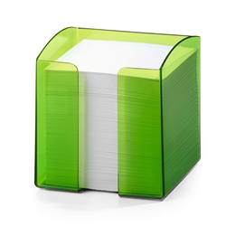 Durable TREND 800 Sheet Note Box Memo Pad Cube - 6 Pack - Clear Green