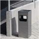 Durable Square Metal Waste Bin with Integrated Sand Ashtray - 17L - Black