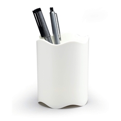 Durable TREND Pen Pot Pencil Holder Desk Tidy Organiser - 6 Pack - White