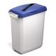 Durable 60L Hinged Bin Lid Blue - Slot Cut-Out for Easy Recycling - DURABIN