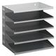 Durable 5 Compartment Labelled Metal Document Filing Letter Tray - A4 Grey