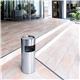 Durable Square Metal Waste Bin with Integrated Sand Ashtray - 17L - Silver