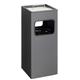 Durable Square Metal Waste Bin with Integrated Sand Ashtray - 17L - Charcoal Grey