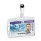 Durable Enclosed Card Security Pass ID Badge Holders with Clip - 25 Pack - Clear