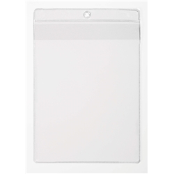 Durable Lanyard Pouches ID Badge Display Pocket Vertical - 50 Pack - A4 Clear