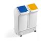 Durable DURABIN Square 2X 40L Robust Steel Wheel Bin Trolley - White