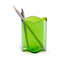 Durable TREND Pen Pot Pencil Holder Desk Tidy Organiser - 6 Pack - Clear Green