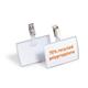 Durable CLICK FOLD Clip Name Tag Badge Holders + Inserts - 25 Pack - 54 x 90mm