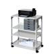 Durable Steel 2 Shelve Office Storage Trolley on Wheels - 88cm Grey