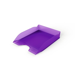 Durable Stackable Letter Tray - Document Paper File - 6 Pack - A4+ Clear Purple