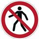 Durable Adhesive ISO 'Pedestrians Prohibited' Sign Safety Floor Sticker - 43cm
