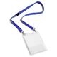 Durable Safety-Release Lanyard Name Badge ID Ticket Holder - 10 Pack - A6 Blue