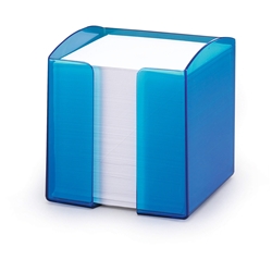 Durable TREND 800 Sheet Note Box Transparent Memo Pad - 6 Pack - Clear Blue