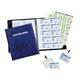 Durable PU Leather GDPR Visitor Book - 100 Name Badges & Security Sheet - Blue