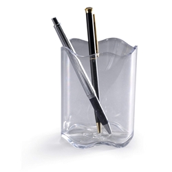 Durable TREND Pen Pot Pencil Holder Desk Tidy Organiser - 6 Pack - Clear