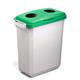 Durable 60L Hinged Bin Lid Green - Two Holes for Cans/Bottles - DURABIN