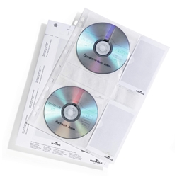 Durable CD/DVD Pockets - Double Sided Wallet Index for 4 Disks - 25 Pack - A4