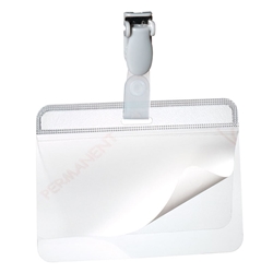 Durable Self-Laminating Clip Name Badge ID Card Holders - 25 Pack - 60 x 90mm