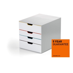 Durable VARICOLOR MIX Desktop Organiser 4 Drawer Colour Coded Storage A4+