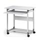 Durable Adjustable Mobile PC Computer Desk Workstation Trolley on Wheels - Grey