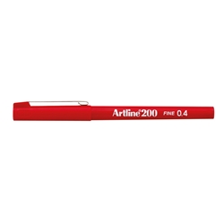 Artline 200 Fineliner Pen Fine RED (Pack of 12) A2002