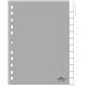 Durable 12 Part Removable Tab Punched Index Dividers - 20 Pack - A4 Grey