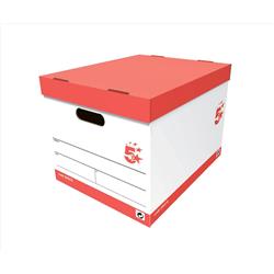 5 Star Office Red Storage Box For 5 A4 Lever Arch Files & [Pack 10]
