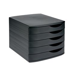 5 Star Elite Desktop Drawer Set 5 Drawers A4 and Foolscap Black/Black 
