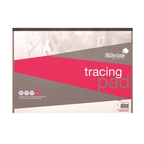 Silvine Tracing Pad Acid Free Paper 63gsm 50 Sheets A3 224721