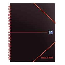 Black n Red Meeting Book Plastic Wirebound Rear Elasticated 3-Flap Folder A4plus Ref 100104323 - Pack 5