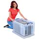 Really Useful Storage Box Plastic Lightweight Robust Stackable 84 Litre W440xD710xH380mm Clear Ref 84C